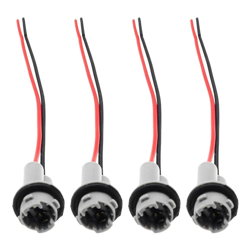 4x Connector Socket Bulb Bundle PigTail T15 Rubber Wedge LED