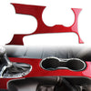 Ford Mustang Red Carbon Fiber Gear Shift Panel Cover Trim (2015-2019)