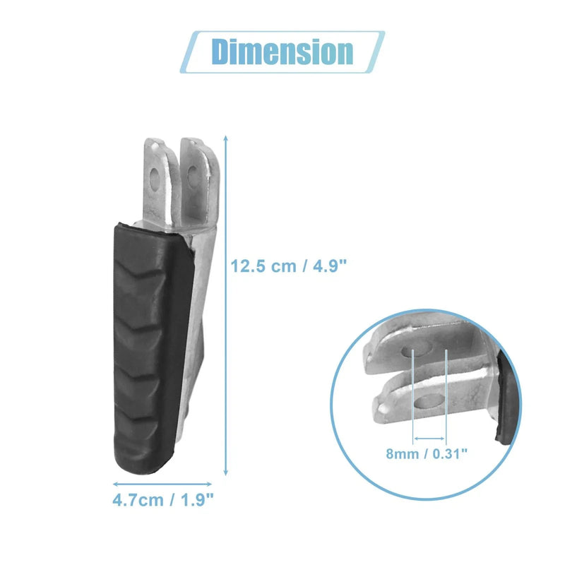 BMW Black 1 Pair 8mm Aluminum Aolly Footrest Footpeg