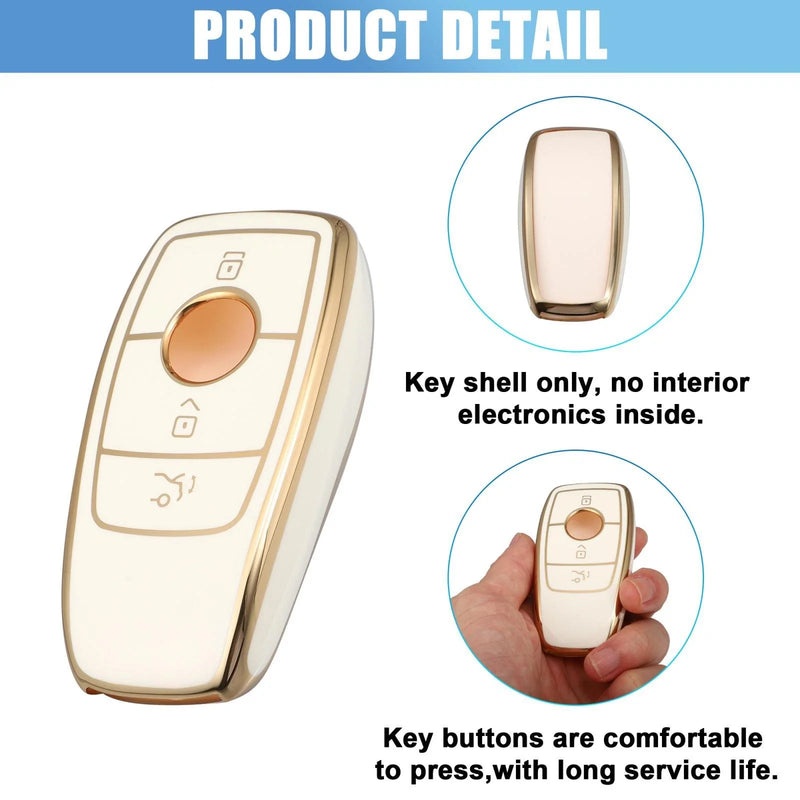 Mercedes-Benz A-Class (2019-2021) White Silicone Smart Key Fob Case Cover