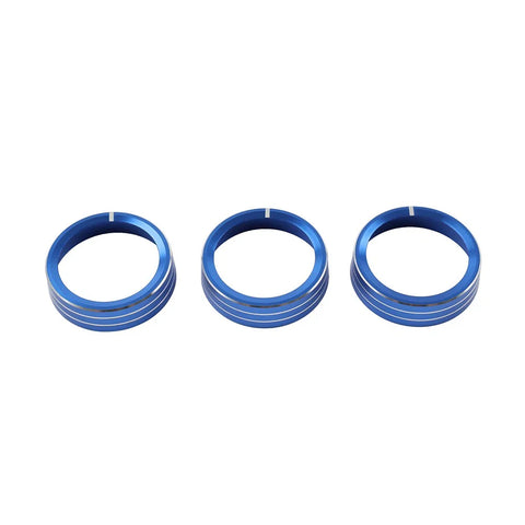 Kia Cerato K3 Forte 3 x Blue AC Control Knob Rings (2017-2018)