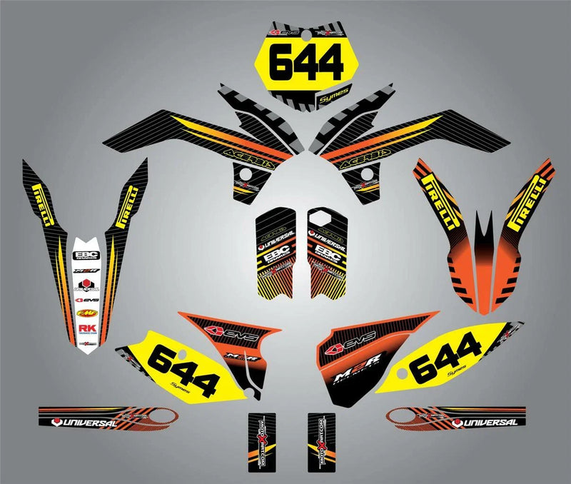 KTM SXF 250 450 Custom Graphics Full Sticker Kit (2013-2015)