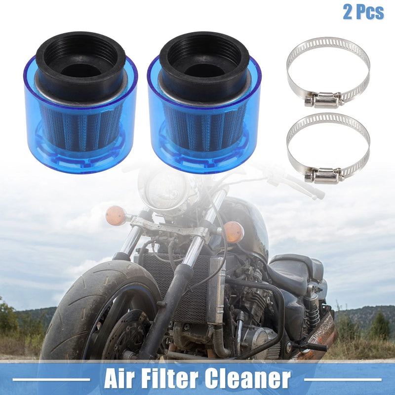 110-125cc Most Motorcycles Blue 2 x Air Filter Cleaner 47mm/1.85"