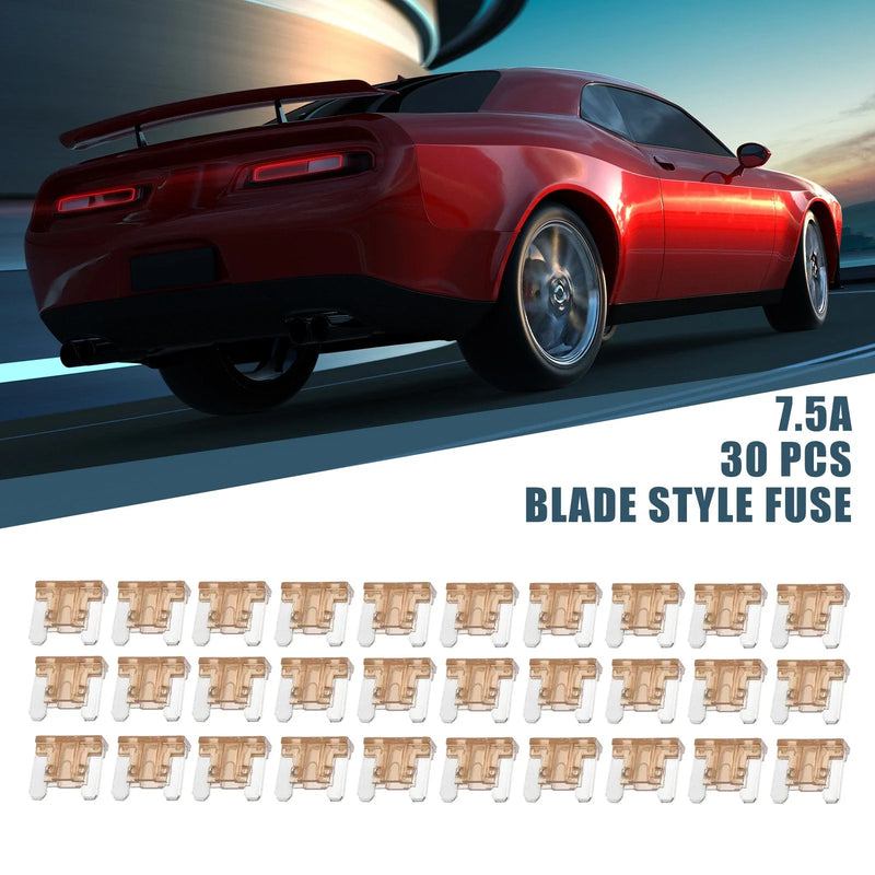 Automotive 30pcs Mini Blade Fuses 7.5A