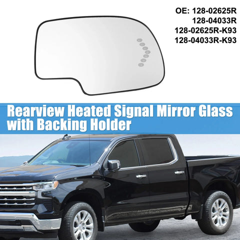 Chevy Silverado Avalanche Suburban Heated Right Rearview Mirror Glass (2007-2014)