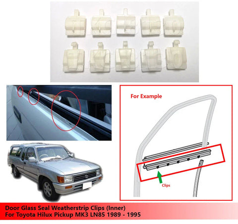 Toyota Hilux MK3 LN85 10 x Door Glass Seal Weatherstrip Clips (1989-1995)