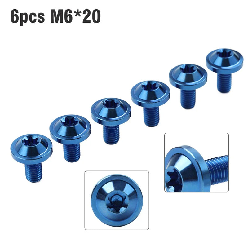 Bike Motor 6 x M6x20mm Titanium Alloy Torx Head Bolts