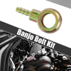 Motorcycle Bronze Tone 1 Set M14x1.5 Banjo Bolt Kit with Copper Washers