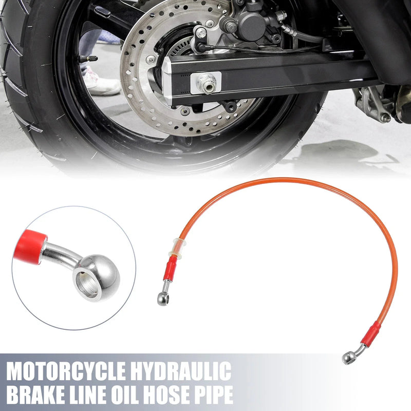 Motorcycle 60cm 10mm Motorcycle Hydraulic Brake Line Hose Pipe 28° Orange