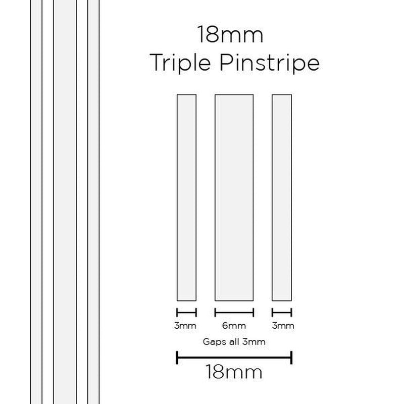Saas Pinstripe Triple White 18mm x 10m 11102