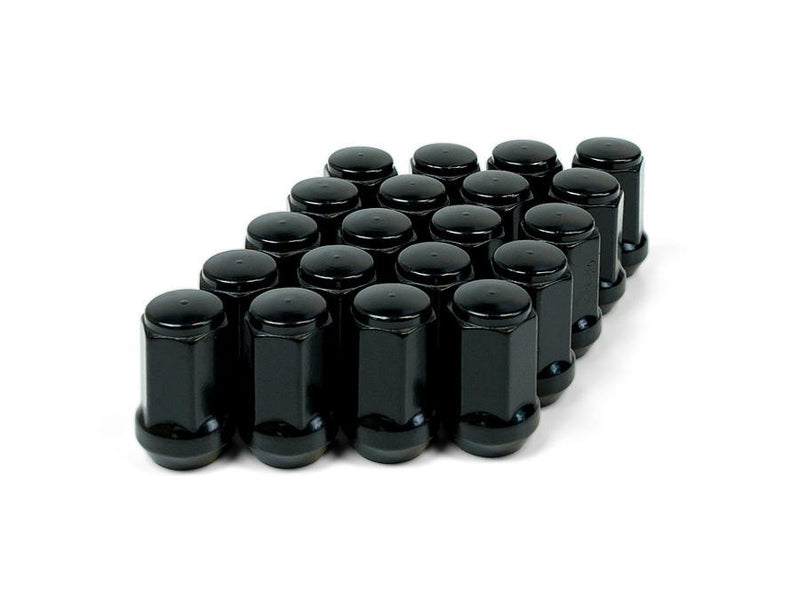 Saas Wheel Nut Flat Head Bulge 1/2" Black 40mm (20 Pack)