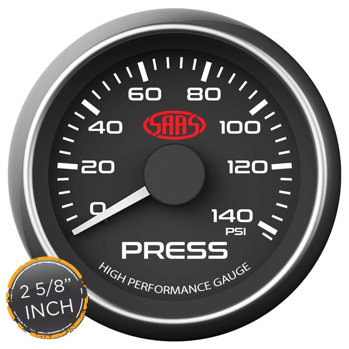 Saas Muscle Series 2-5/8"Oil Pressure Gauge 0-140 Psi