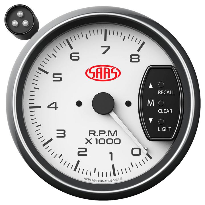 Saas Muscle Series 3-3/4" Tacho Gauge 8,000RPM w/Shift
