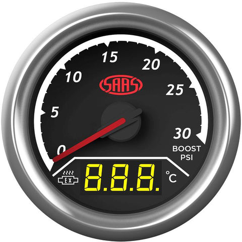 Saas Trax Series Dual Gauge Boost 0-30 Psi/Exhaust Temp
