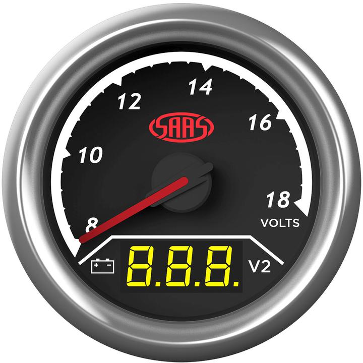 Saas Trax Series Dual Gauge Volt 8-18V/Volt 8-18V SG615050