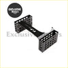 Black metal car floor basket with sleek perforated design and fender logo for toyota fj cruiser seat gap storage