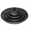 Black rubber universal drive shaft boot for datsun nissan shift knob boot 1972-1979 shown from the back side