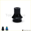 Black matte metal vape mod drip tip with flared top and threaded base for shift knob boot retainer adapter m10x1.25