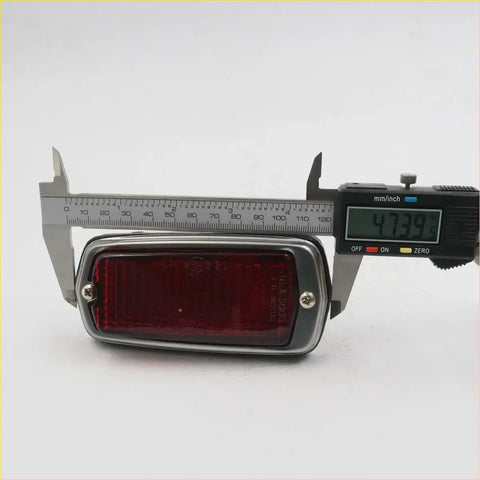 Chrome finished side marker light set with deep red rectangular lens and two screws for Nissan Datsun 510 1600 120Y B210