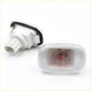 Clear oval side marker turn signal light with ribbed lens and white plastic housing for toyota hilux 2004-2010