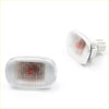 Side marker turn signal light for toyota hilux 2004-2010 with clear oval shape and red vertical ridged lens