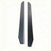 Black textured steel side step runners with matte finish and circular indentations for isuzu d-max 2021-current