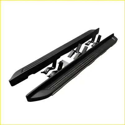 Black textured running board extensions with matte finish and mounting hardware for ford ranger px mk2 dual cab trucks