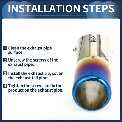 Shiny metallic slant exhaust tip with blue to copper gradient and bolted mounting for 2023-2024 toyota land cruiser