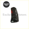 Black smoked led tail light with red illuminated section shown from the back for isuzu d-max 2012-2020
