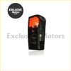 Smoked led taillight for isuzu d-max 2012-2020 with black plastic housing red led array and clear lens back side view