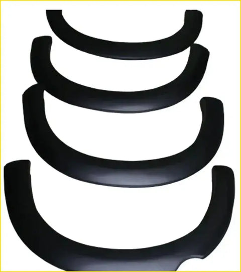 Black plastic smooth fender flares for Colorado 2017 to 2021 showing rear side of the product