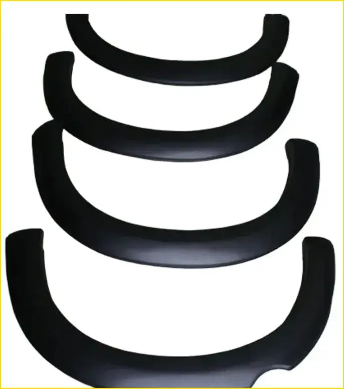 Black plastic smooth fender flares for Colorado 2017 to 2021 showing rear side of the product