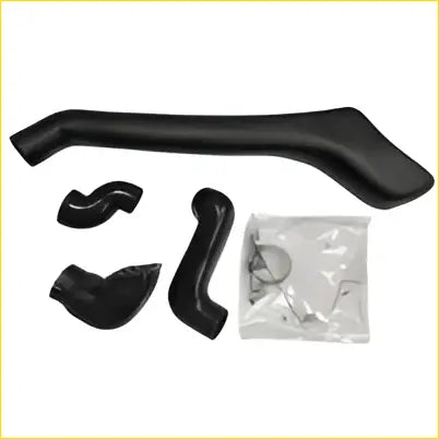 Black plastic snorkel kit air intake with curved parts and sealed metal fittings bag for nissan navara d40 pathfinder r51
