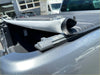 Soft tonneau cover for mazda bt-50 double cab with silver textured fabric black edge and metal bracket