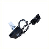 Black metal trailer hitch chain with spring-loaded clip and bracket for mitsubishi triton kb9t spare tire carrier back side