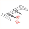 Red plastic spare wheel tire carrier suspension assembly for toyota hilux ute 1997-2005 shown from back side