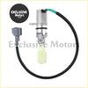 Silver metallic crankshaft position speed sensor with black cable green connector and yellow gear for nissan d21 pickup