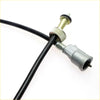 Black rubber-coated speedometer cable for Toyota Hilux 1979-1983 with metallic silver connector and brass housing