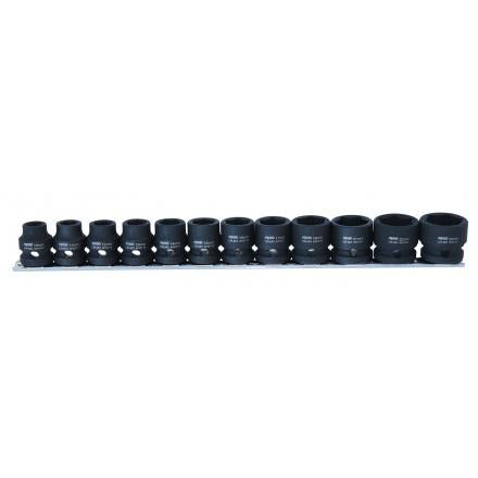 SP Tools Socket Rail Impact 1/2Dr Stubby 6Pt 12Pc Metric