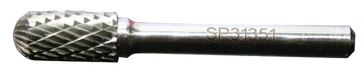 SP Tools Burr Cylinder Ball Nose 10mmx20mm (1/4" Shaft)