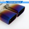 Stylish square curved dual exhaust tip 2.4 inch inlet for toyota noah voxy 2014-2023 with iridescent polished stainless steel finish