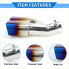 Stainless steel square curved dual exhaust tip with polished finish and rainbow gradient for Toyota Noah Voxy 2014-2023