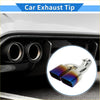 Stainless steel square curved dual exhaust tip with vibrant rainbow finish and dual outlets for toyota noah voxy back side