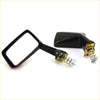 Black rectangular square fender motorcycle side mirrors with adjustable arms for Mazda Cosmo 121 AP RX5 1975-1981