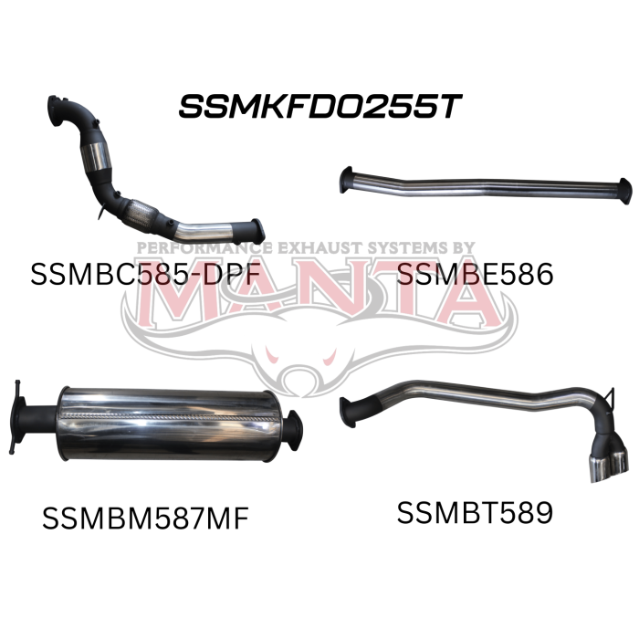 Manta Ford PX2 Ranger 3in Turbo Back Without Cat & With