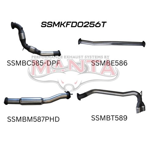 Manta Ford PX2 Ranger 3in Turbo Back Without Cat & With