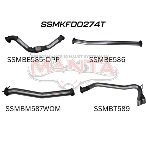 Manta Ford PX2 Ranger 3in Turbo Back Without Cat &