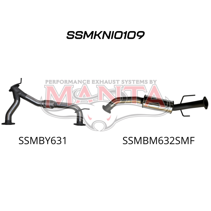 Manta Patrol Y62 V8 5.6L, 3in Centre Small Medium Muffler