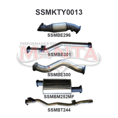 Manta VDJ79 V8 D/Cab Ute 3in NO Cat With Muffler Exhaust