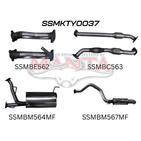 Manta VDJ200 2.5in With Cat Muffler Centre & Rear, Dump